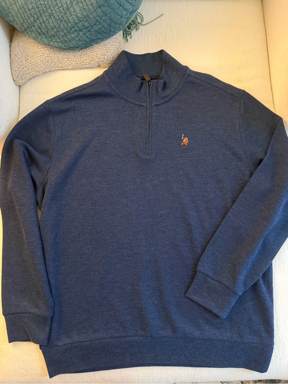 NWOT U.S. Polo Assn. Men's Navy Half-Zip Pullover Sweatshirt
